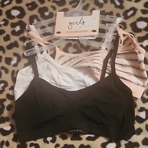 Seamless Bra 3-Pack - Black, White, Pink